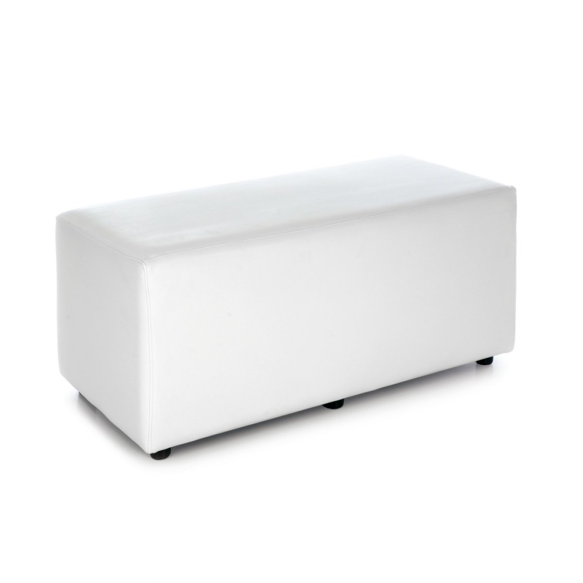 Banquette lounge blanche rectangulaire