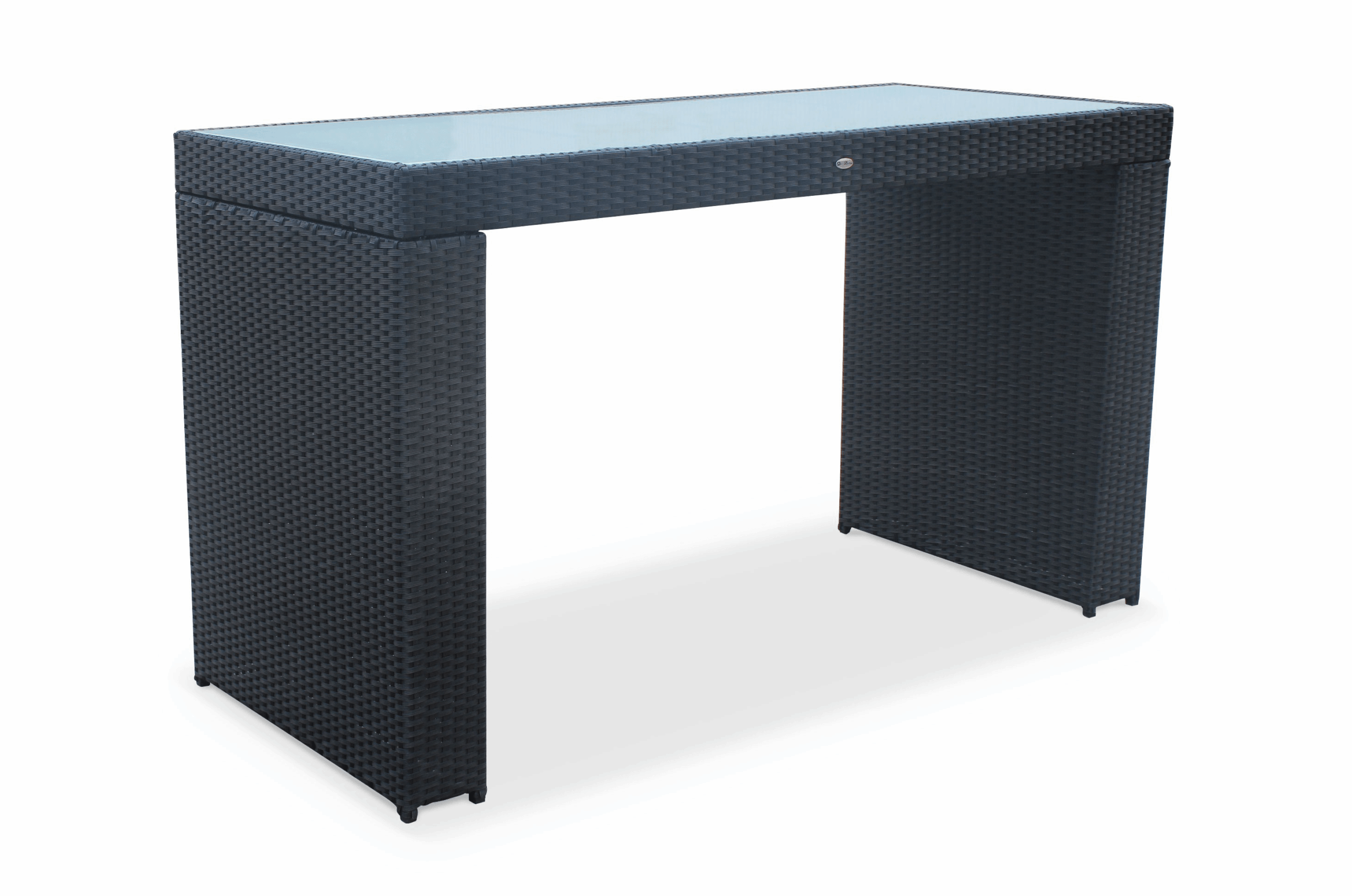 Table haute tressée noire 180x90cm Ht 105cm